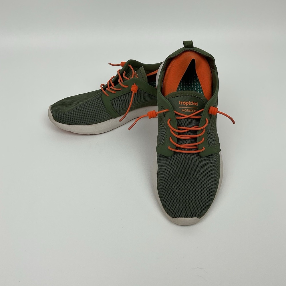 Tropicfeel‎ Monsoon Womens 75 Olive Green Orange Travel Sneakers Water Friendly